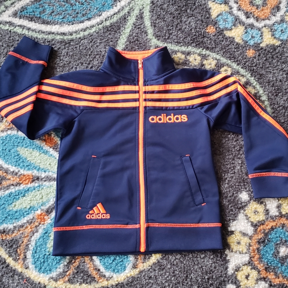 Adidas jacket Toddler 4T Navy/orange